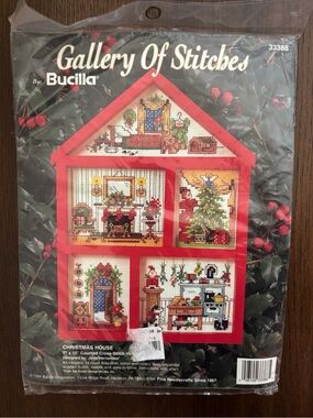 Bucilla Holiday Hutch Vintage Cross Stitch Kit Christmas House 7"x 10" #33388